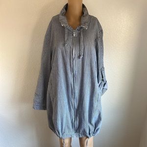 Jean jacket striped large